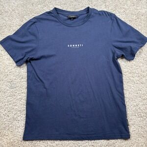 Sonneti London‎ T-Shirt Mens Large Navy Blue Excellent Minimalist Graphic Tee